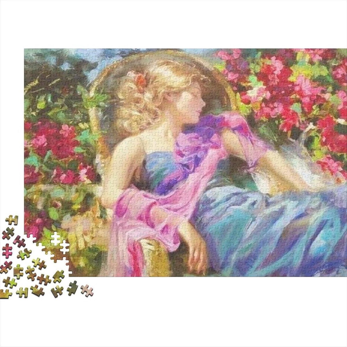 Romantische Kunst Puzzel - Olieverf Puzzel - Ontspannend Spel - Gerecycled Materiaal - 1000 Stukjes - Kleurrijk