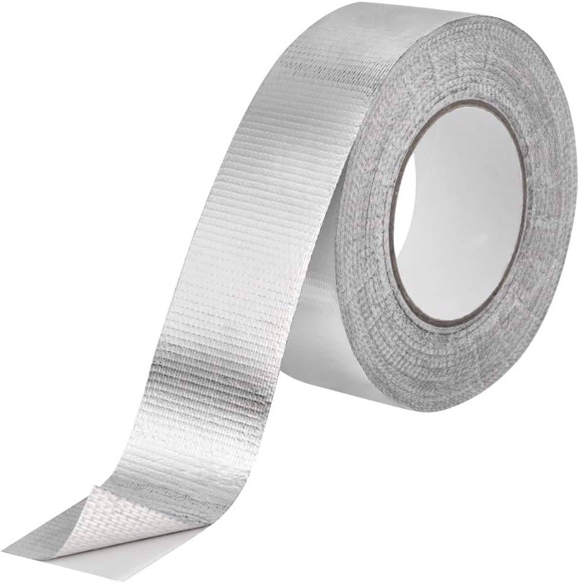 SnelShoppen - Versterkte Aluminiumfolie Tape 50mm x 50m - Zilver Zelfklevende Tape met Glasvezel - Warmtebestendig en Waterbestendig voor Huishoudelij