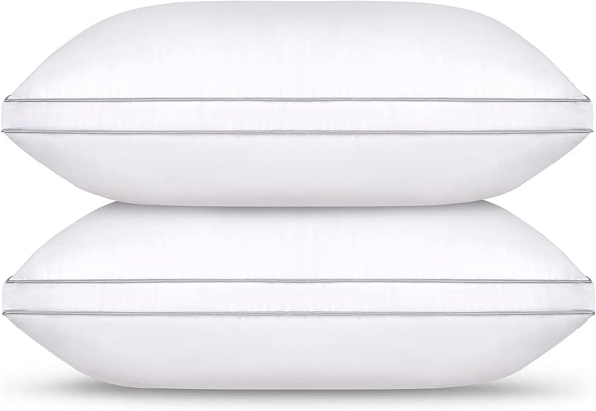 Set van 2 zachte bedkussens standaard - hotelcollectie kussens - ergonomische ondersteuning - SnelShoppen