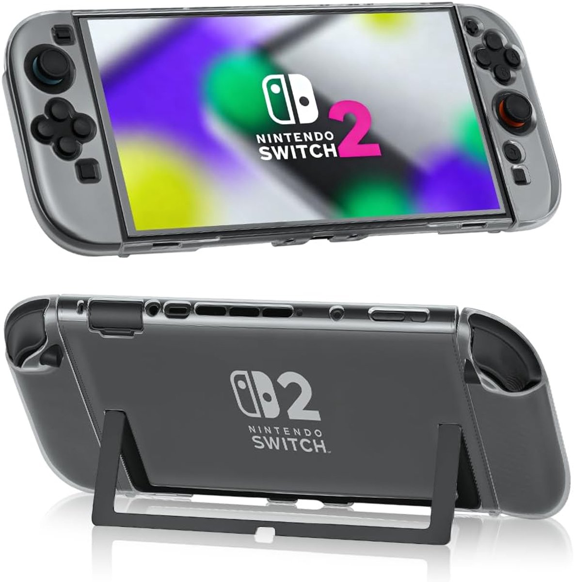 Dockbare case voor Switch 2 (2025) - transparant - zacht TPU - krasbestendig en schokbestendig - ShopVlot
