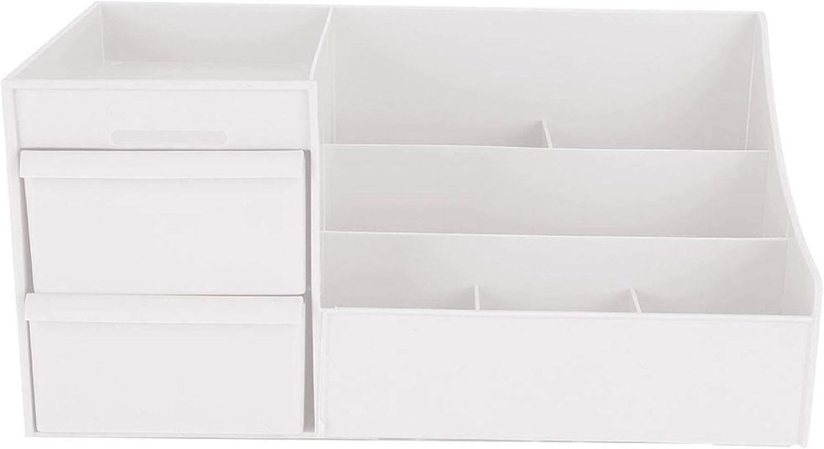 SnelShoppen - Professionele Make-up Opbergdoos, Cosmetica Organizer met Lade, Wit, Duurzaam HIPS Plastic, Desk Organizer voor Thuis en Professioneel G