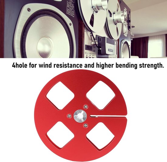 Lege Tapespoel - Haspel voor Bandrecorder - Opnamen Maken - Aluminiumlegering Constructie - 5 Inch - Rood — afbeelding 2