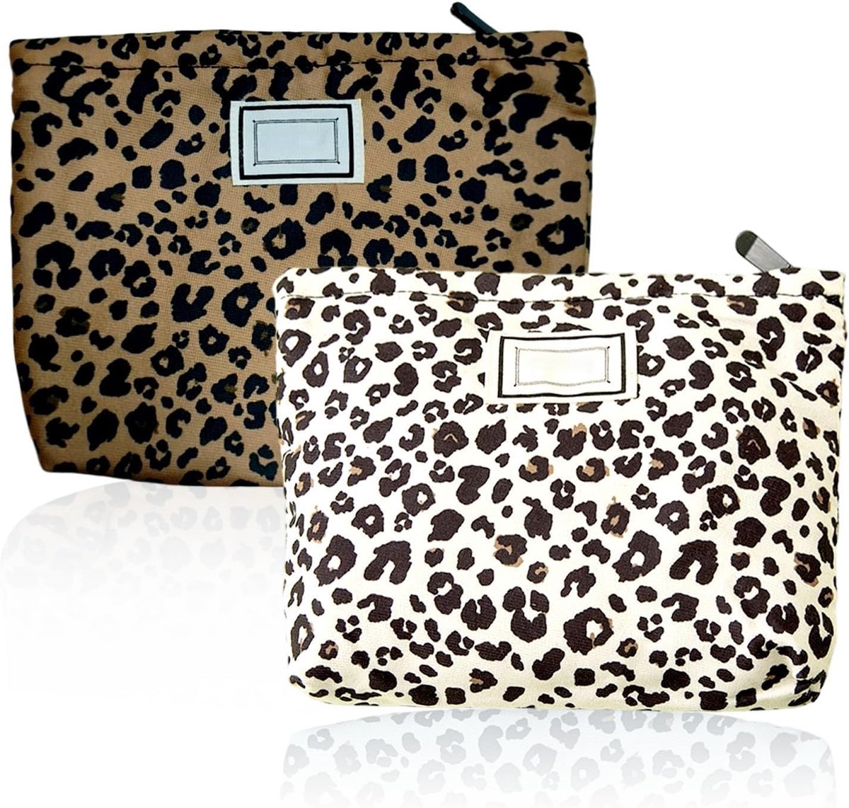 Make-up tas 2 stuks - Leoprint - Stijlvol en praktisch voor onderweg - ShopVlot