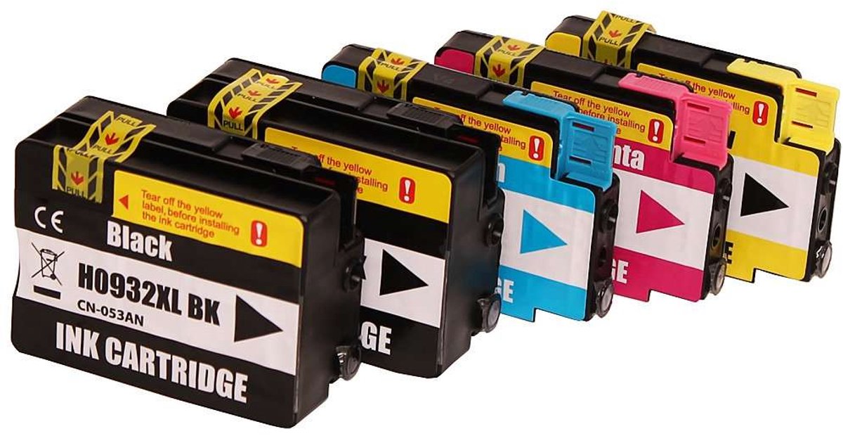 HP CN-053AN - Inktcartridge Multipack 3-delig - 1x Zwart, 2x Cyaan|geel|magenta|zwart - Huismerk Compatible - Geschikt voor HP De 932XL