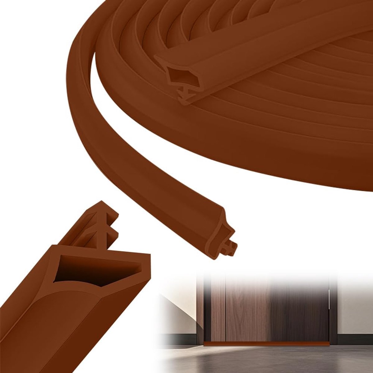Deurrubber 15 m - Duurzaam rubber - Geluidsisolatie - Voor een stille woning - ShopVlot