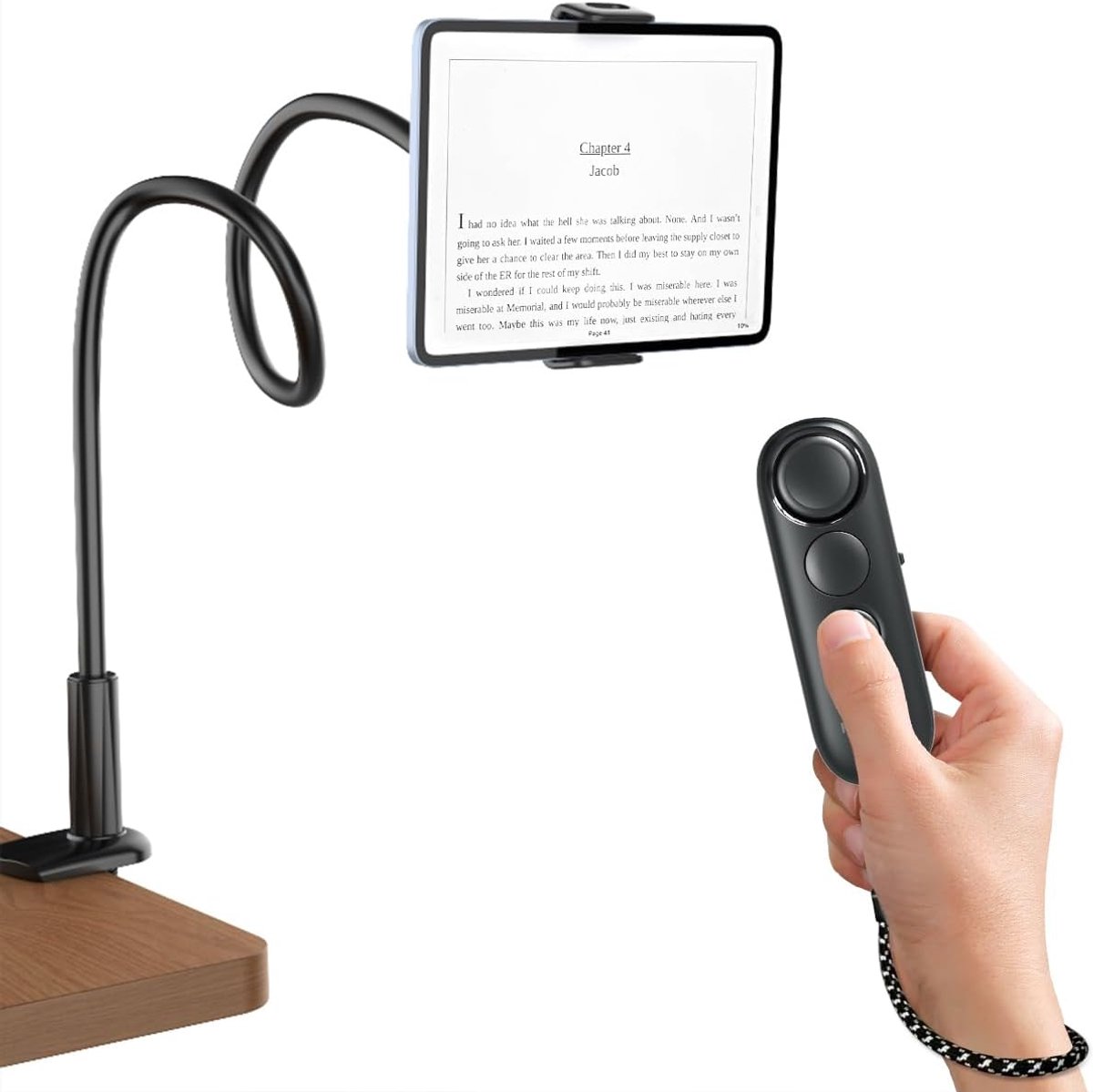 SnelShoppen - Bluetooth Afstandsbediening Pagina Omzetter voor Kindle App, Kobo Boeken, TikTok/YouTube Shorts Scroller, Lichtgewicht Leaf Remote voor