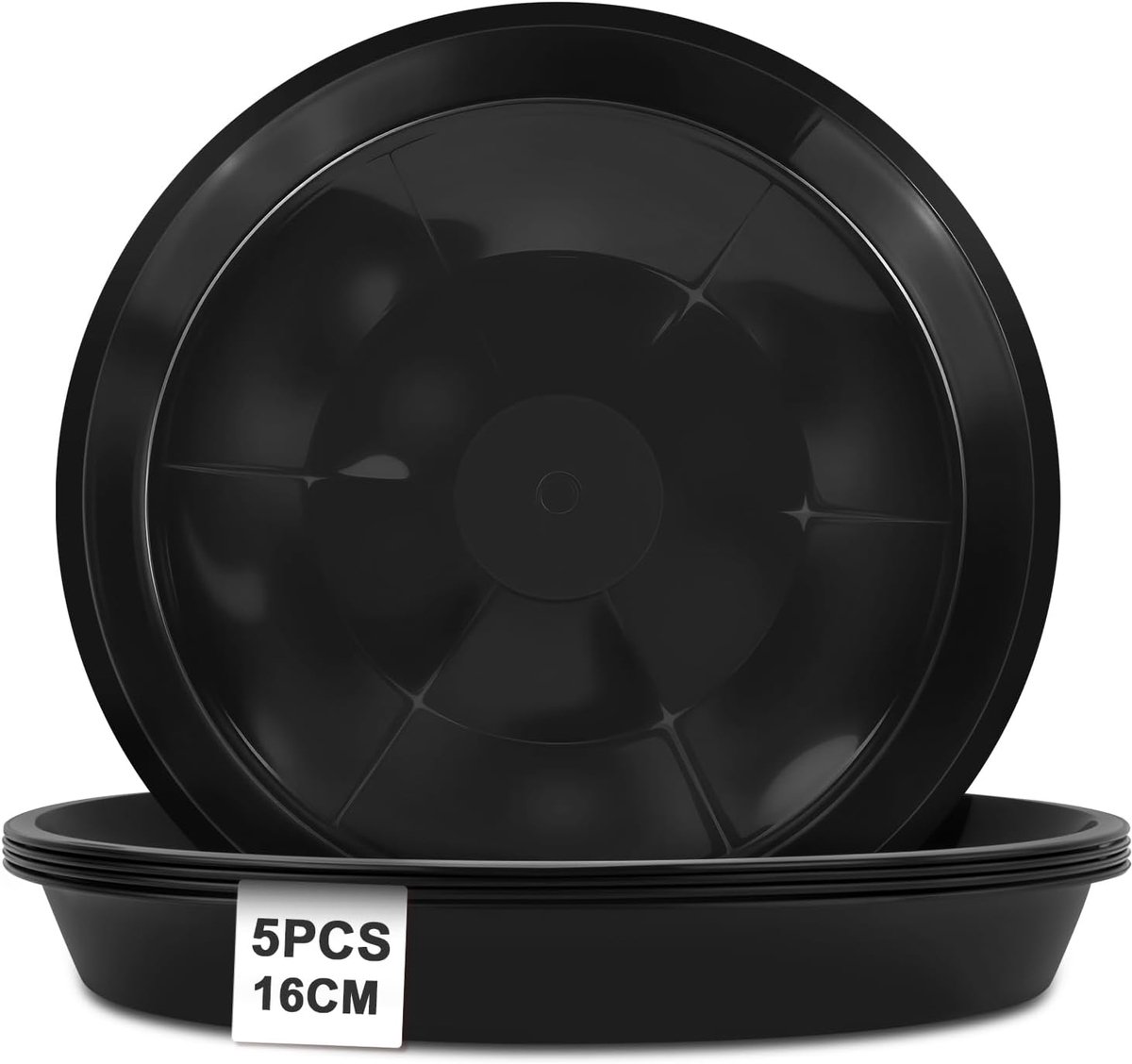 SnelShoppen - 5 Pack Plantenschaal, 16cm Ronde Bloempotten & Schalen, Robuuste Tuinplanter, Kunststof Planters, Druppelbakken voor Binnen Buiten Plant