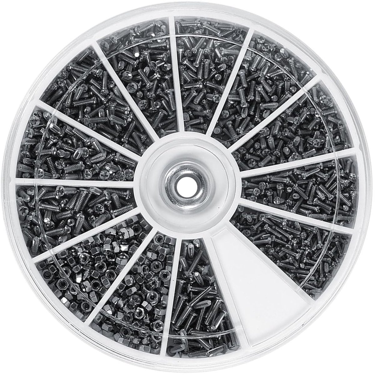 SnelShoppen - 600-delige Set Kleine Schroeven en Moeren, RVS Assortiment voor Horloges, Brillen, Elektronica, M1.2 M1.4 M.6 voor Hobby en Klussen
