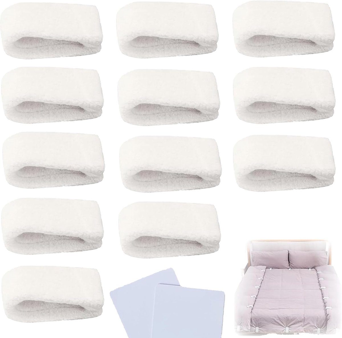 Beddekenclips 12 Stuks - Non-slip Duvet Clips - ABS Kunststof - Houdt dekbedden op hun plek - ShopVlot
