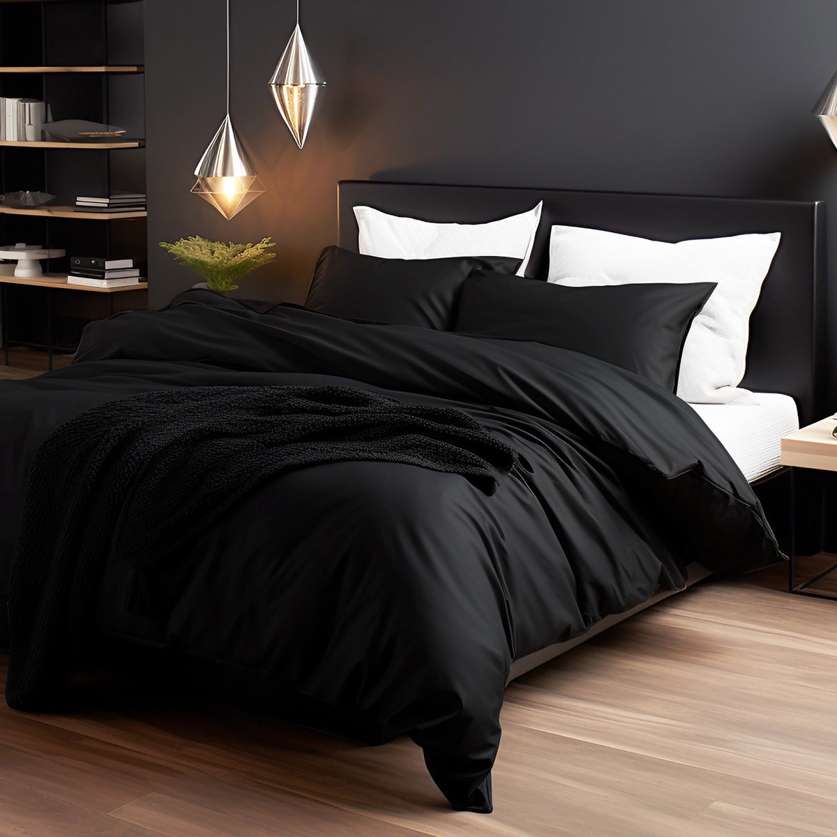 Darymex Kussensloop 40x60 cm - Zwart - 100% Katoen-Satijn (110 g/m²) - Egaal - Met Verborgen Ritssluiting - OEKO-TEX® - Wasbaar op 60°C - 1 Stuk