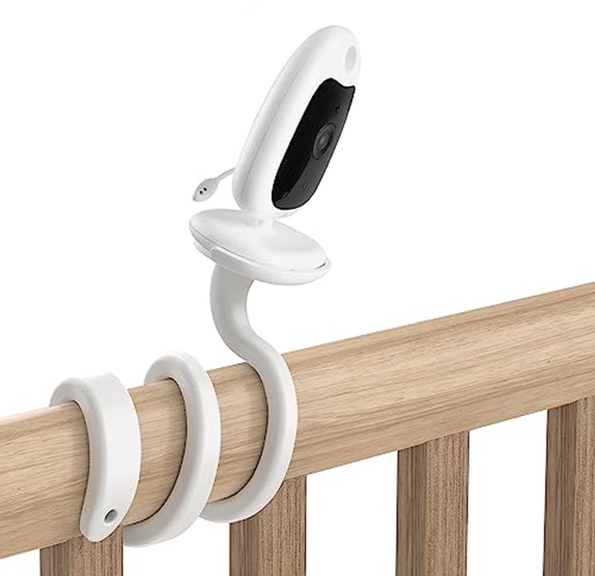 Babyfoonhouder - Flexibele standaard - Babykamer monitoren - Geen boren nodig - 109 cm - Wit