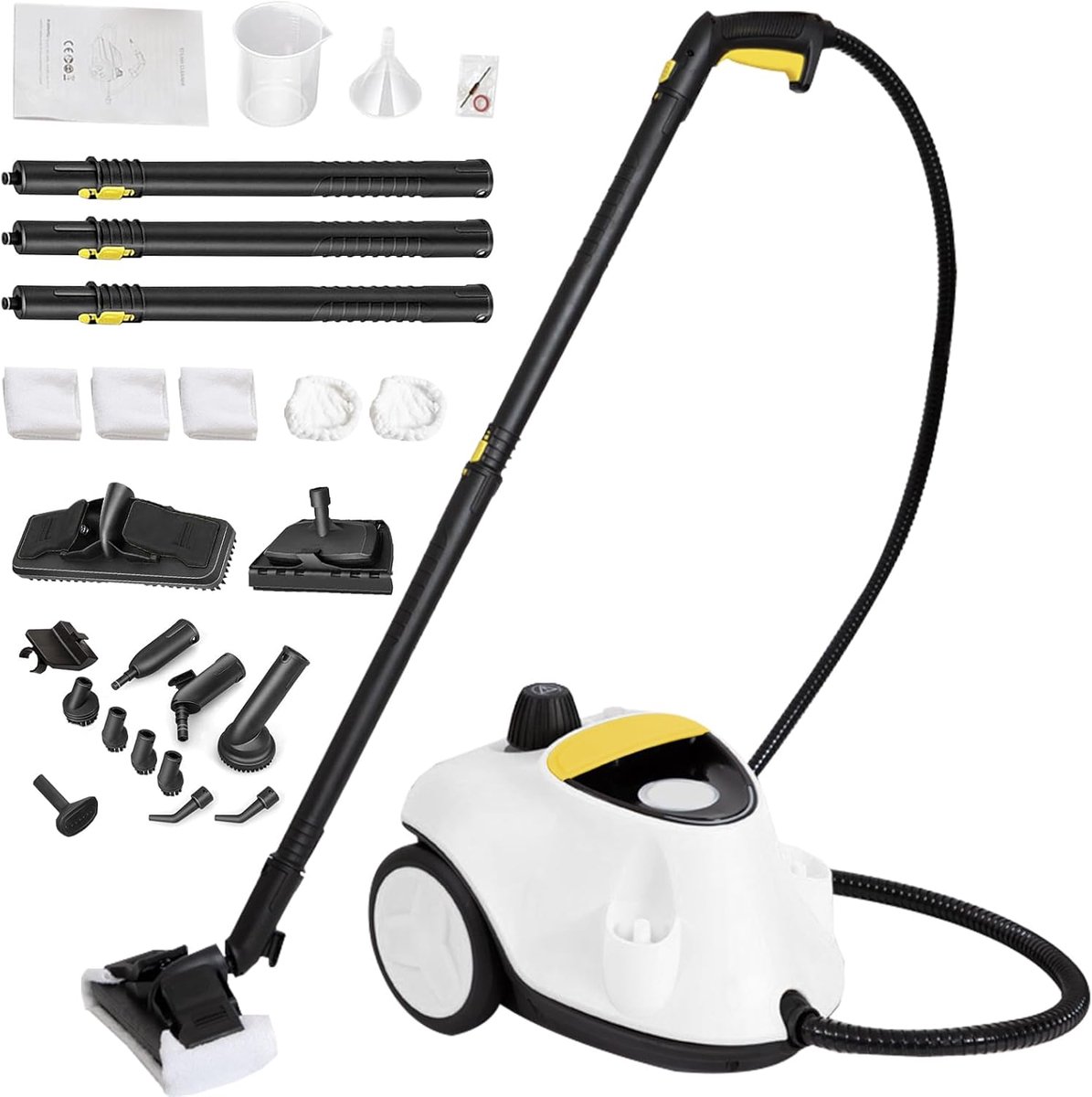 SnelShoppen - Upgrade 2100 W Stoomreiniger met 29 Accessoires, Multifunctioneel Handstoomapparaat met 2,1 L Tank, 5 Bar Stoomdruk, Vloerreinigingsset