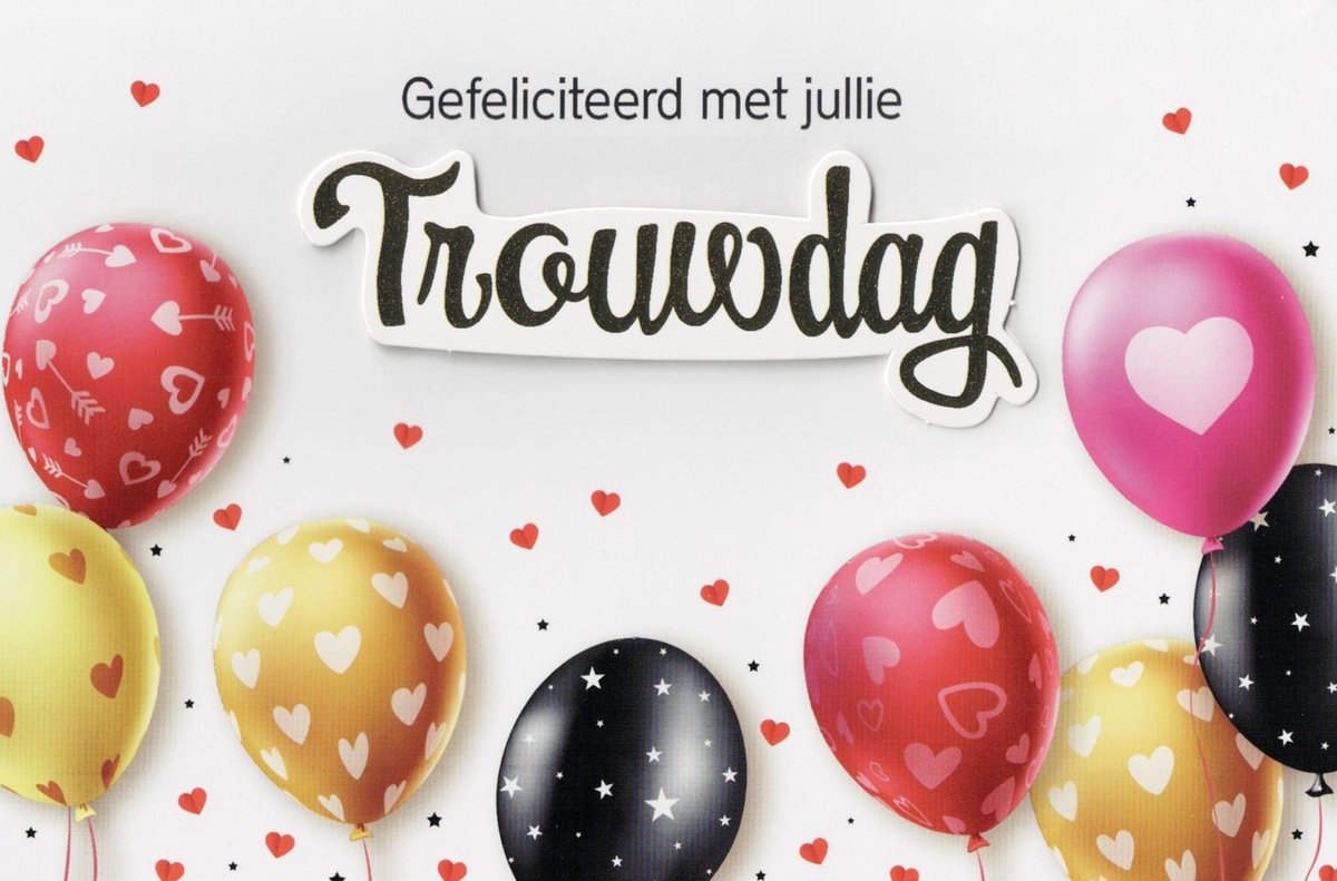 Wenskaart | 6 stuks | ADIOS applicatiekaart Gefelicteerd met jullie trouwdag