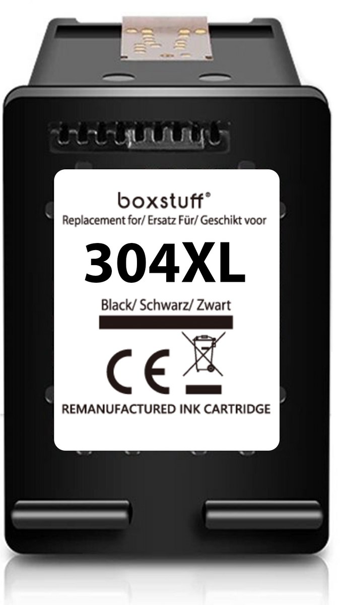 Boxstuff Inkt geschikt voor 304 XL - (N9K08AE) Compatibel met HP 304 / 304XL - Inkt Cartridge Zwart voor HP Envy 5030 / 5010 / 5020 / 5032 / DeskJet 3750 / 3760 / 2620 / 2600 / 3720 / 2630 / 2622 / 3735 / 3762 - Pack Zwart