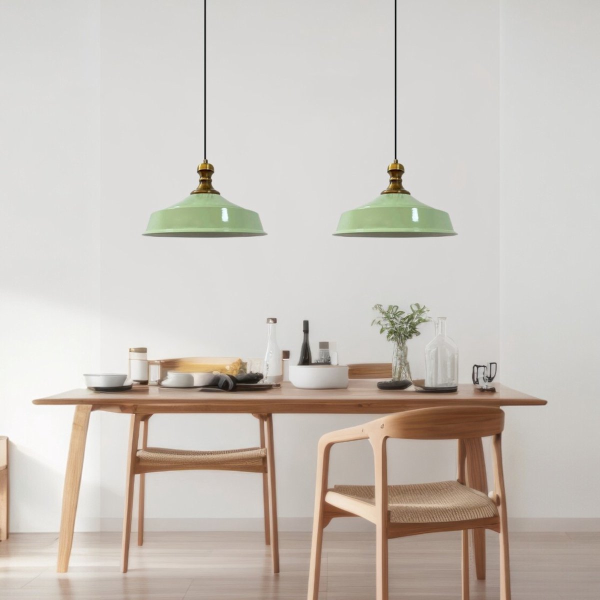 Bamyum Asletl hanglamp, industriële Modern stijl, Ø41 cm, groen metalen lamp