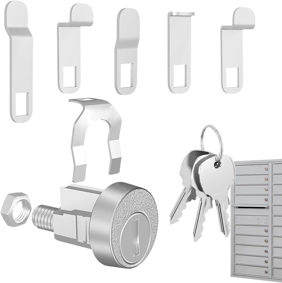 Brievenbus Slot Vervanging - Slot Cilinder - Post Beveiligen - Anti-diefstal Kern - 10 x 5 x 1 cm - Zilverkleurig