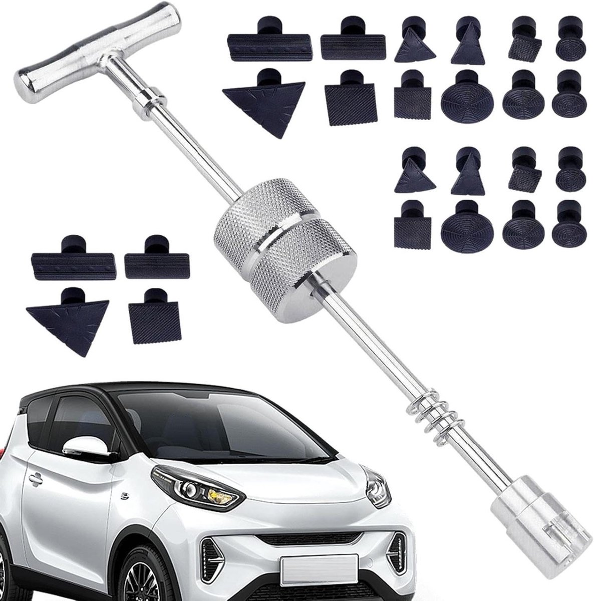 Auto Uitdeuktrekker - Deukreparatieset Auto - Carrosserie Repareren - 24 Treklipjes Diverse Maten - 38.9 x 20.5 x 5.7 cm
