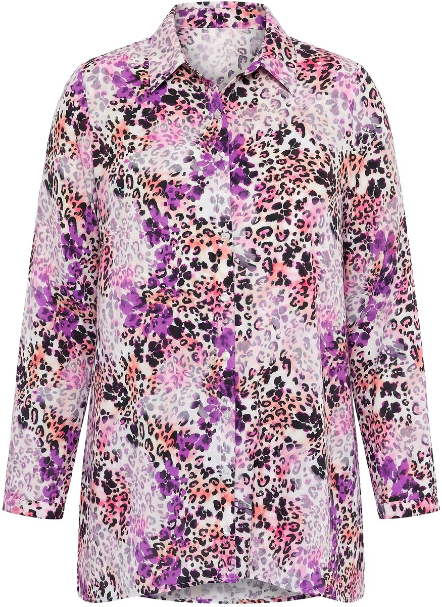 MIAMODA - Dames - Blouse A-lijn strikjesprint lange mouwen - Off-white - Maat 46
