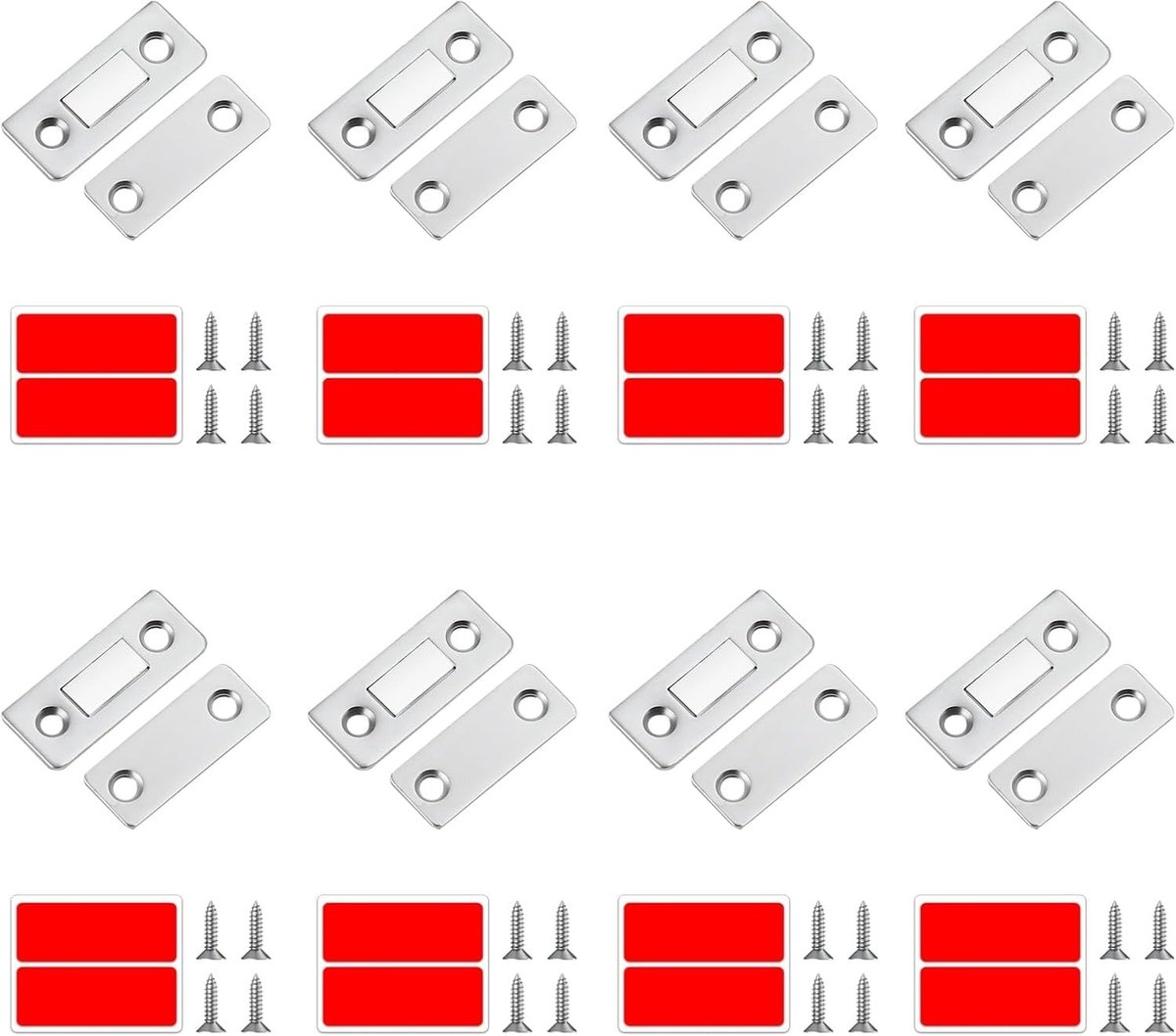 8 Stuks Sterke Magnetische Sluiting voor Keukenkasten, Lades en Meubels - Eenvoudig te Installeren en Duurzaam