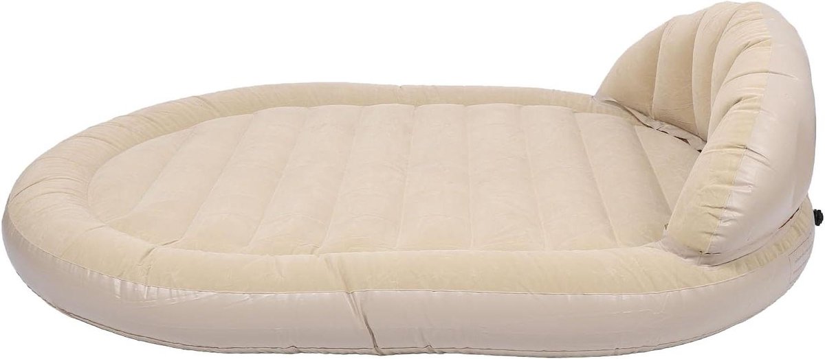 Opblaasbaar Matras - Luchtbed Kampeer - Comfortabel Slapen - Pluche Bovenkant - 2 Persoons - Grijs