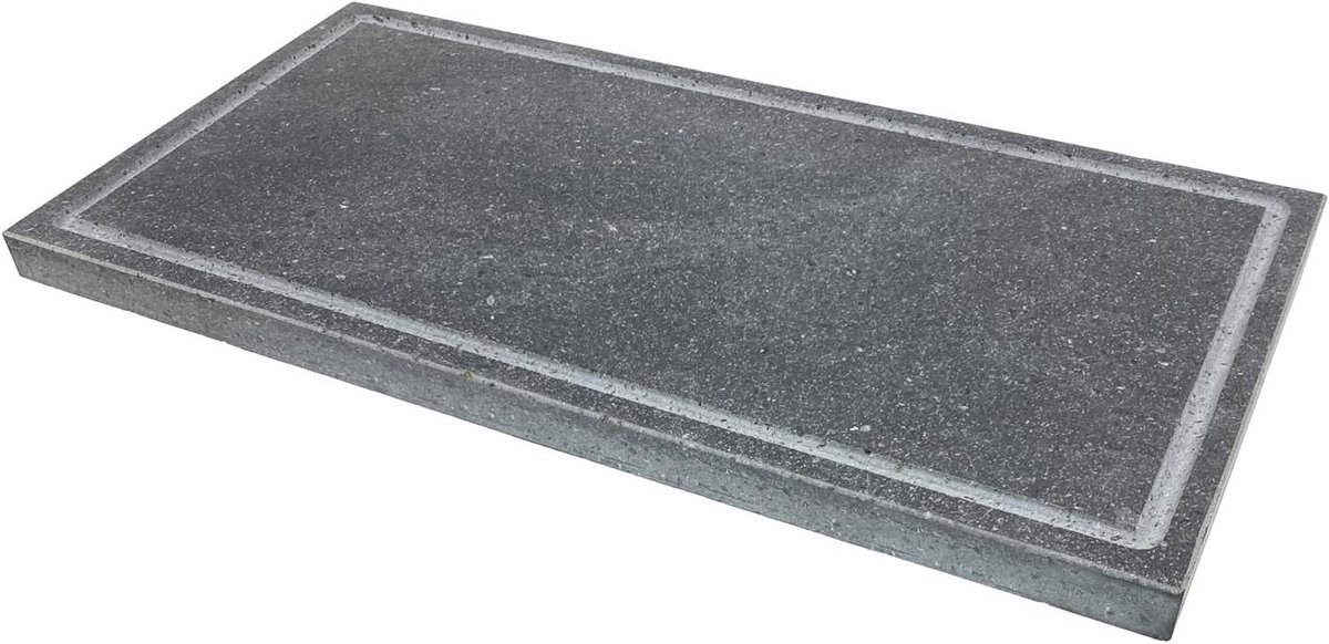 Lavasteen Grillplaat - Natuursteen Grill - Buiten Koken - 100% Natuurlijke Steen - 60x30x3 cm - Grijs