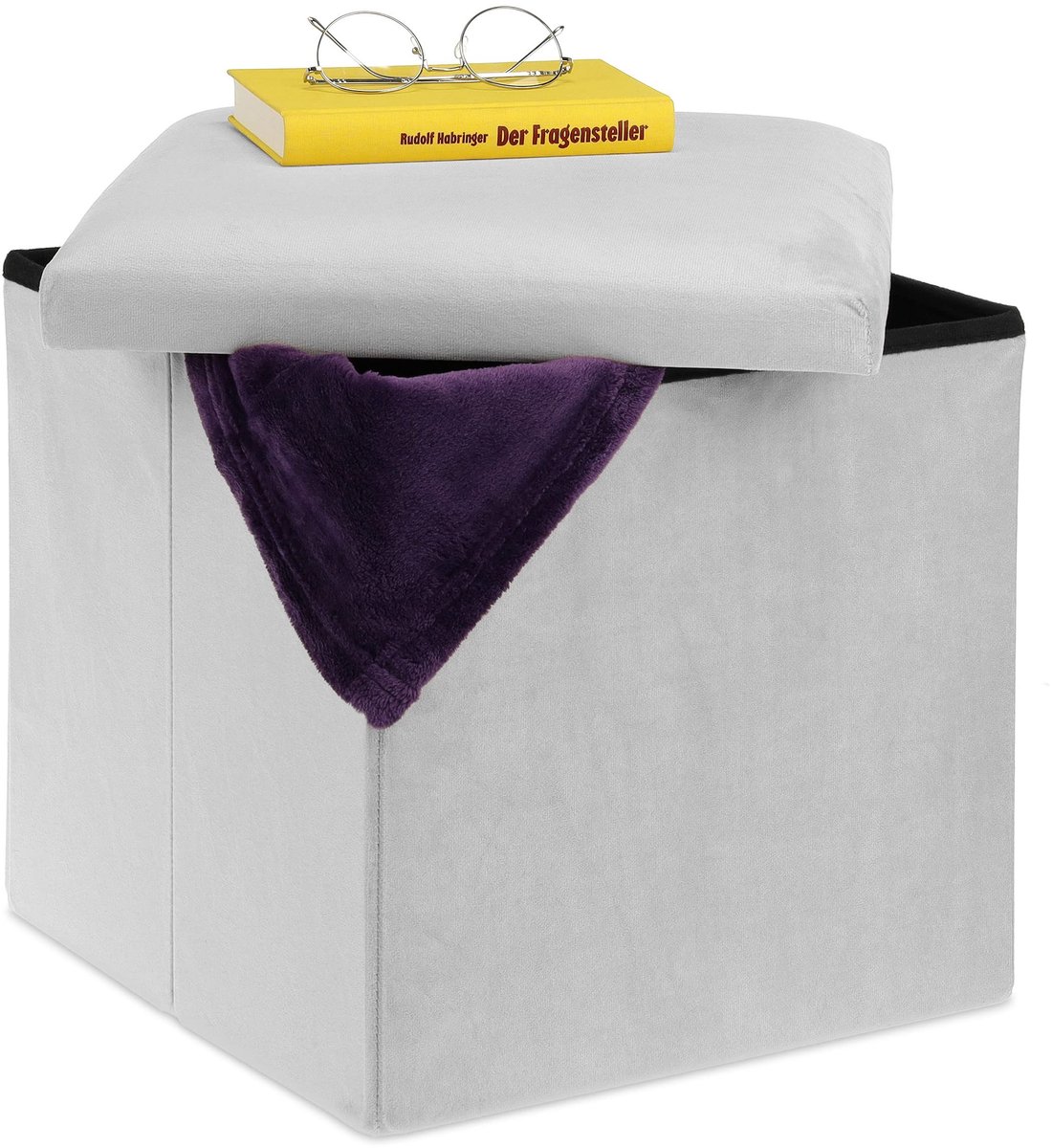 Omgoods - Opberg Ottoman met Luxe Velours en Vouwbaar Ontwerp