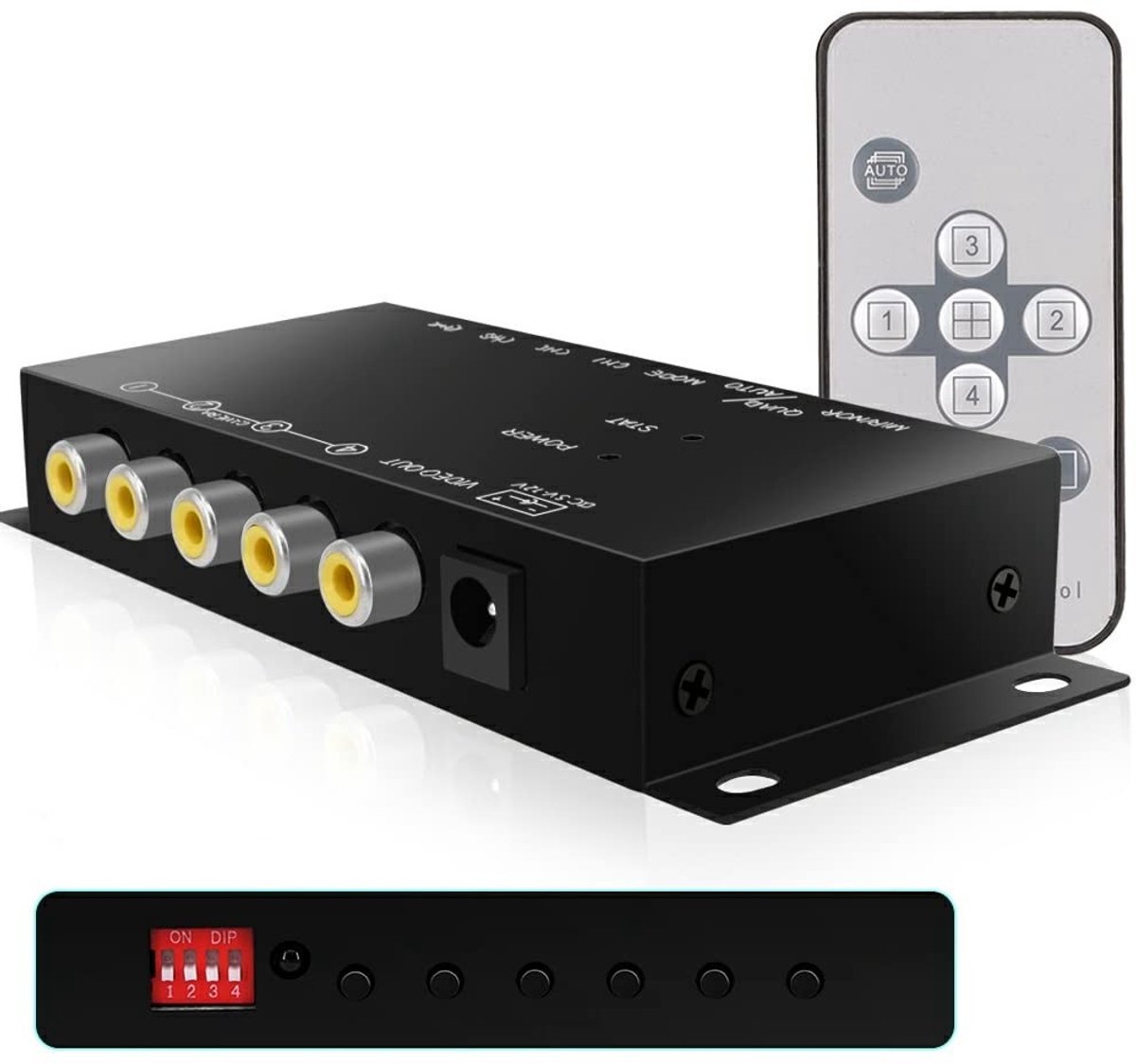 Omgoods - Mini 4-Kanaals Video Multiplexer voor CCTV Beveiliging
