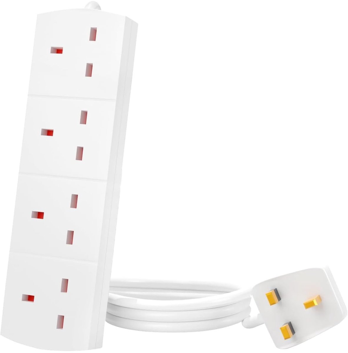 Omgoods - UK Stekkerdoos met 4 Stopcontacten en 1m Kabel - Veiligheid en Comfort