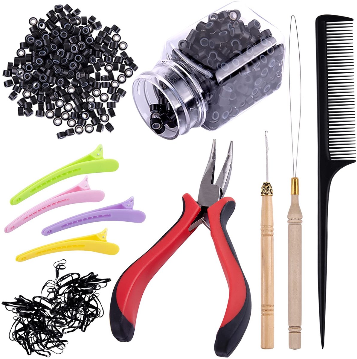 Omgoods - Micro Ring Haarverlenging Set met Toebehoren