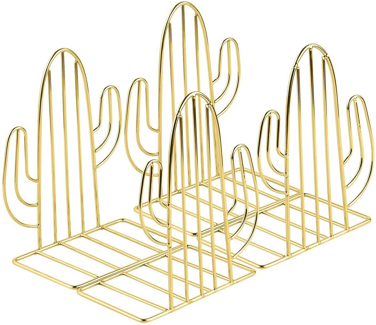 Omgoods- Boekenhouder Antislip - Metalen Boekensteun - Decoratieve Cactus Plankhouder - Zware Boekensteunen - Robuust Ontwerp - Elegant Patroon