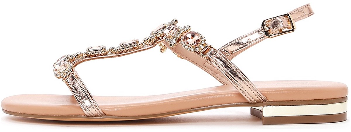 DERIMOD Sandalen Imitation Leren Sandalen With Rhinestone Details