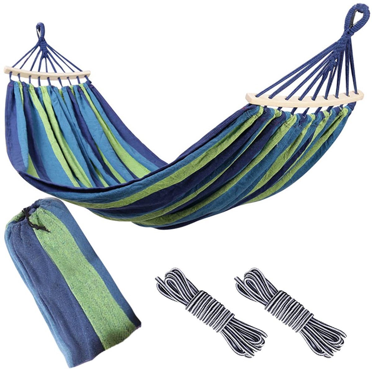 Omgoods - Outdoor Hangmat met Stang - Ideaal voor Camping en Tuin - 190 x 100 cm