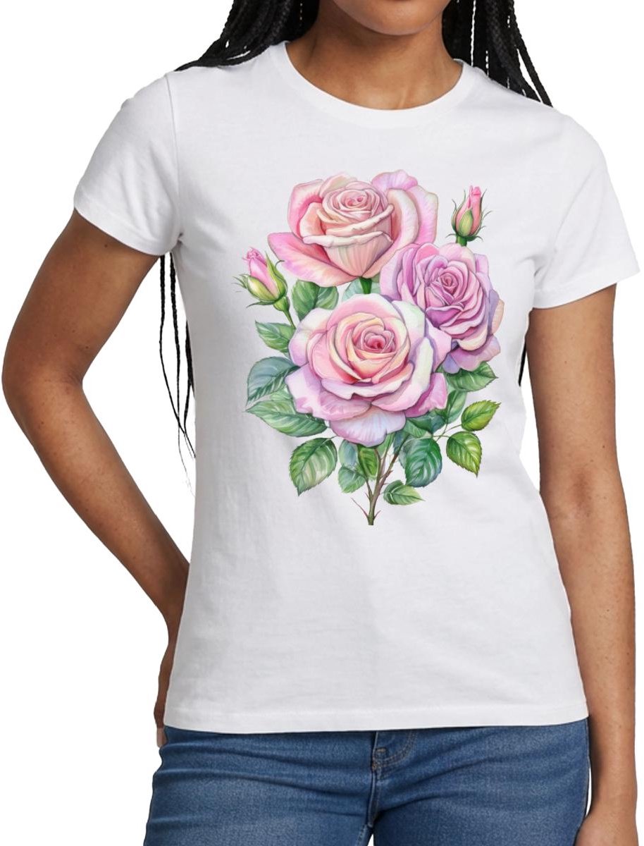 Roze Rozen T-Shirt Dames
