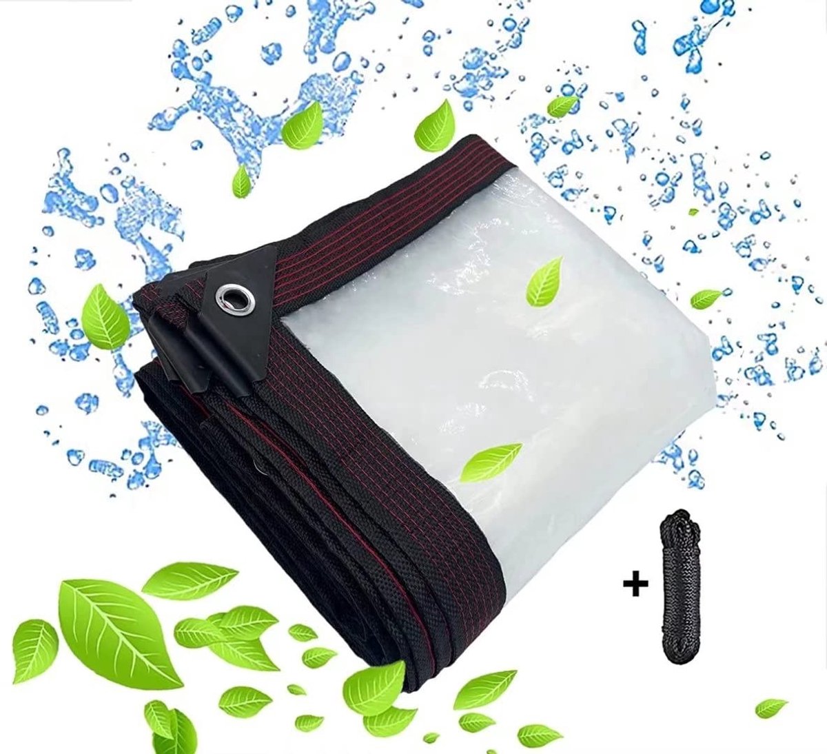 Omgoods - Transparant Waterdicht Zeil met Oogjes 3 x 5 m