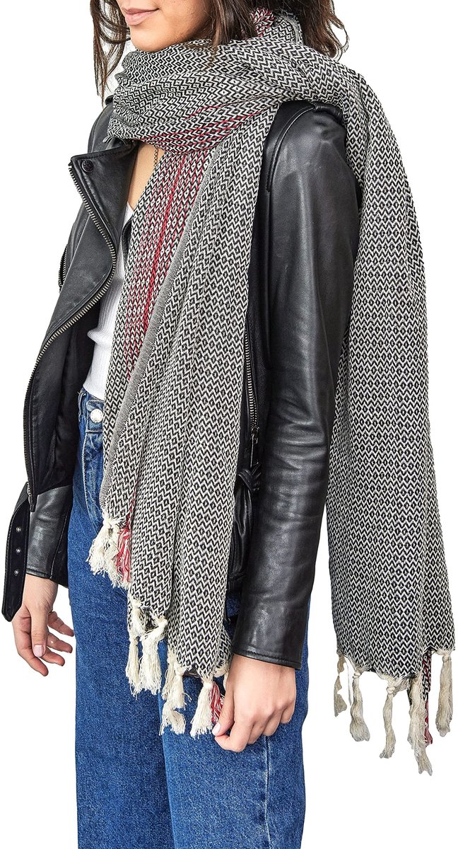 Omgoods - Handgeweven Dames Sjaal van 100% Katoen in Tartan Motief