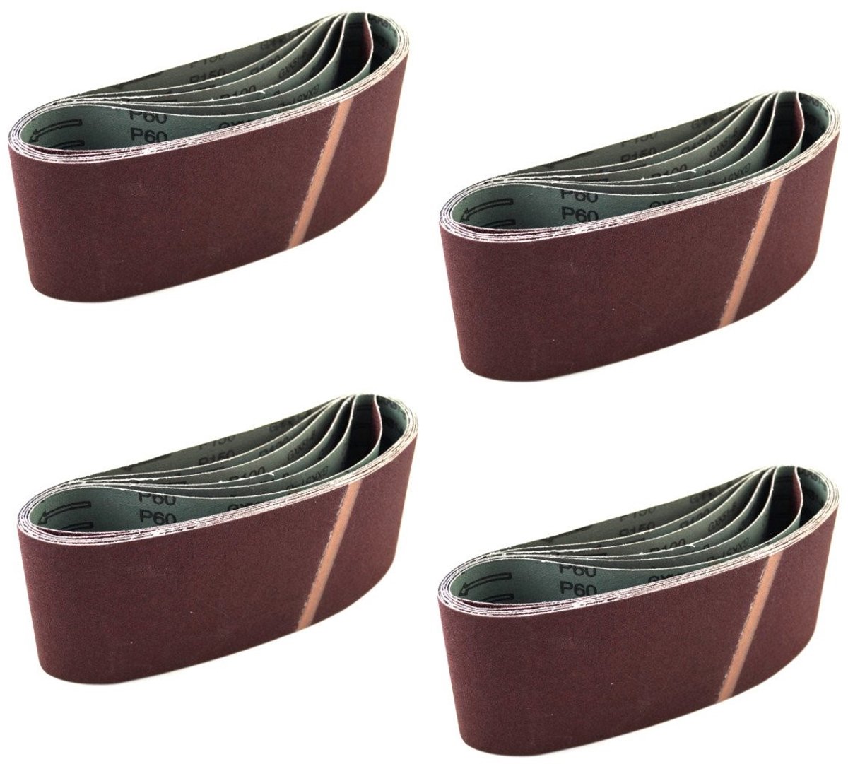 Omgoods - Set van 24 Riem Schuurbanden 105 x 620 mm met Diverse Korrelgroottes