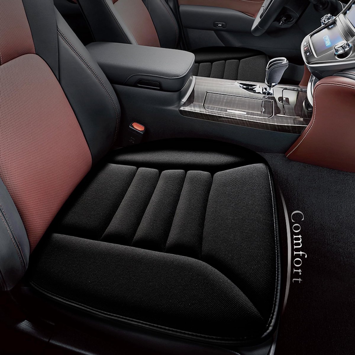 Omgoods- Autostoelkussen 3 cm Memory Foam - Zitkussen voor Auto - Zitkussen Orthopedisch - Antislip - Ademend - Zacht Traagschuim