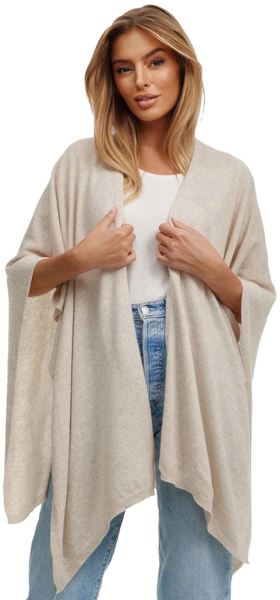 Omgoods - Dames Poncho Sjaal van Cashmere Gevoel voor Lente en Herfst