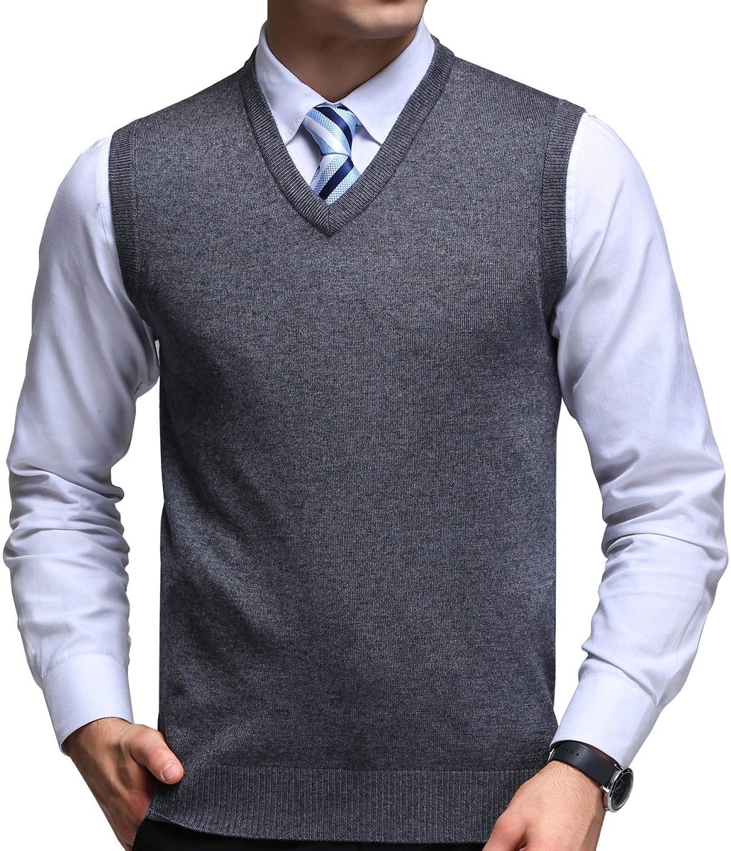 Omgoods - Klassieke V-Hals Vest van Cashmere Wolmix voor Heren