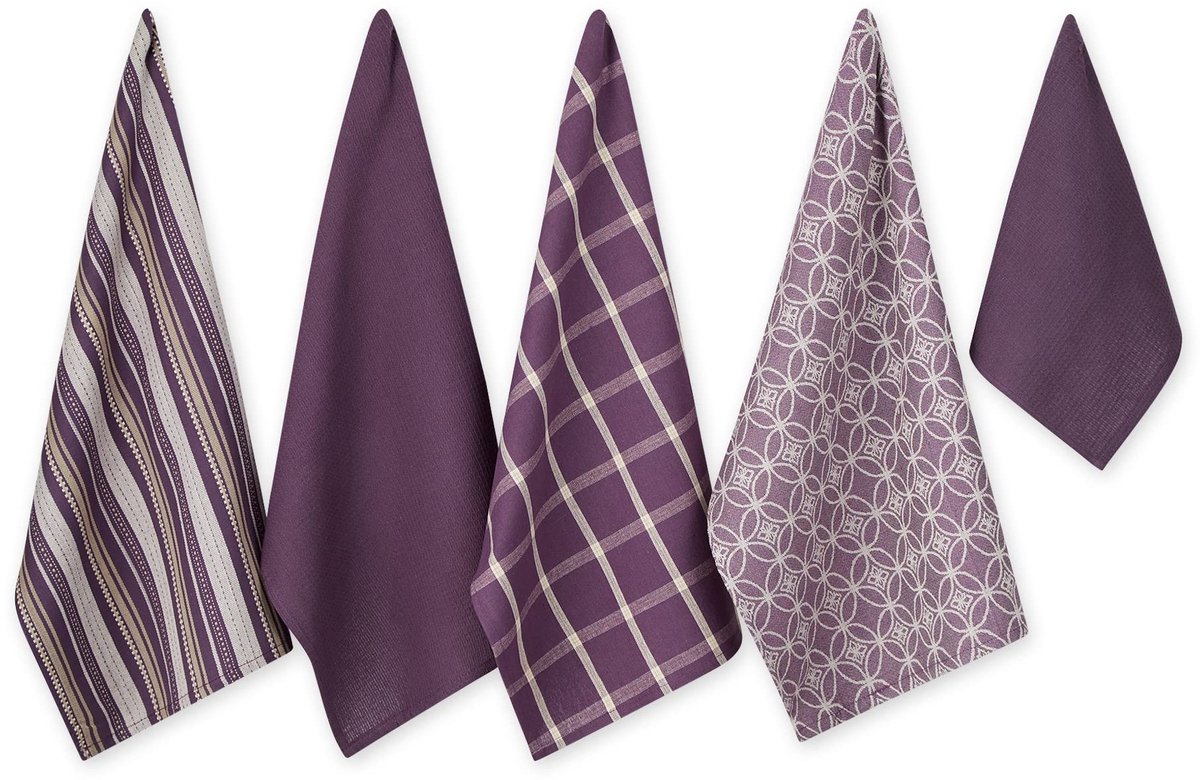 Omgoods- Vaatdoek 18x28 - Vaatdoek 13x13 - 5-delig - Katoen - Geweven - Perfect voor elke gelegenheid - Keukendoek
