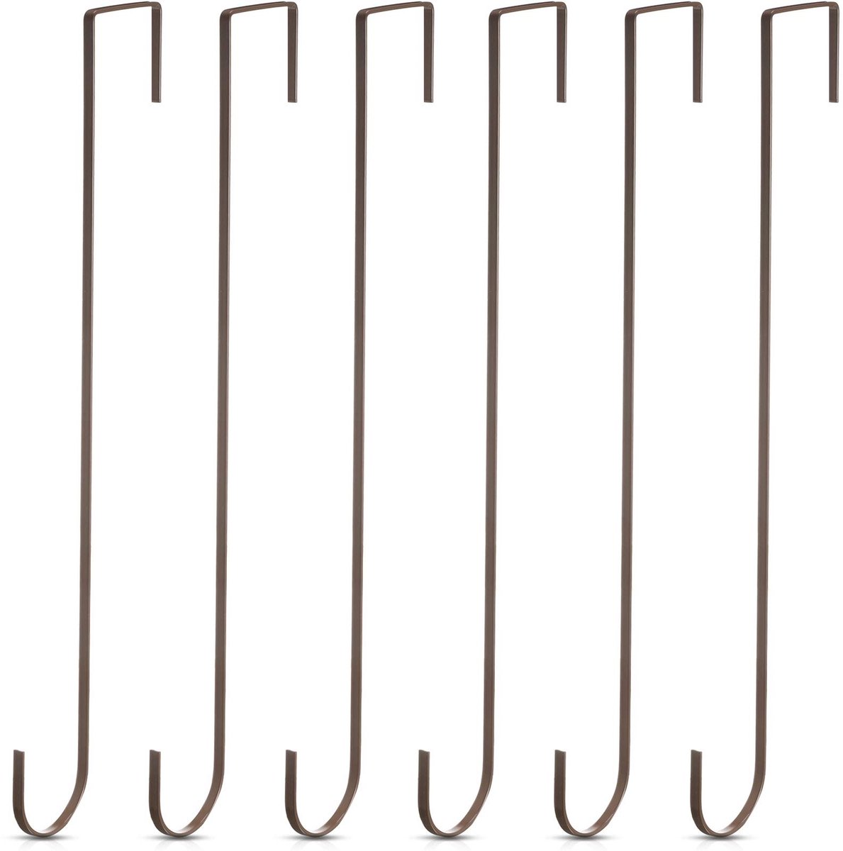 Omgoods - Metalen Deurhaken Set - 15 Inch - Bruin - 6 Stuks