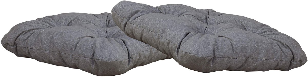 Omgoods - Set van 2 Stoelkussens 50x50x8 cm Lichtgrijs