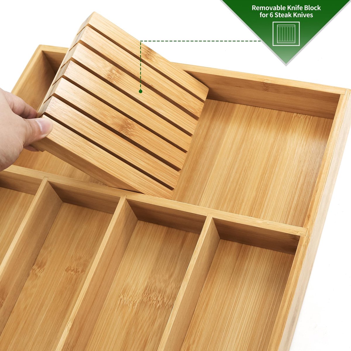 Omgoods - Bamboo Bestek Organizer voor Keukenladen