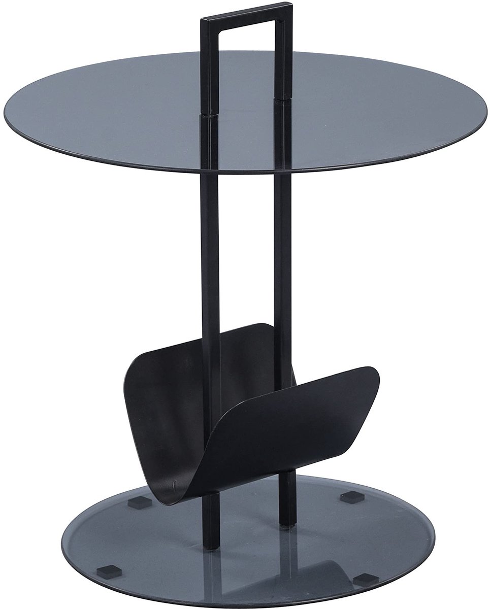 Omgoods - Hanko Bijzettafel van Veiligheidsglas en Metaal