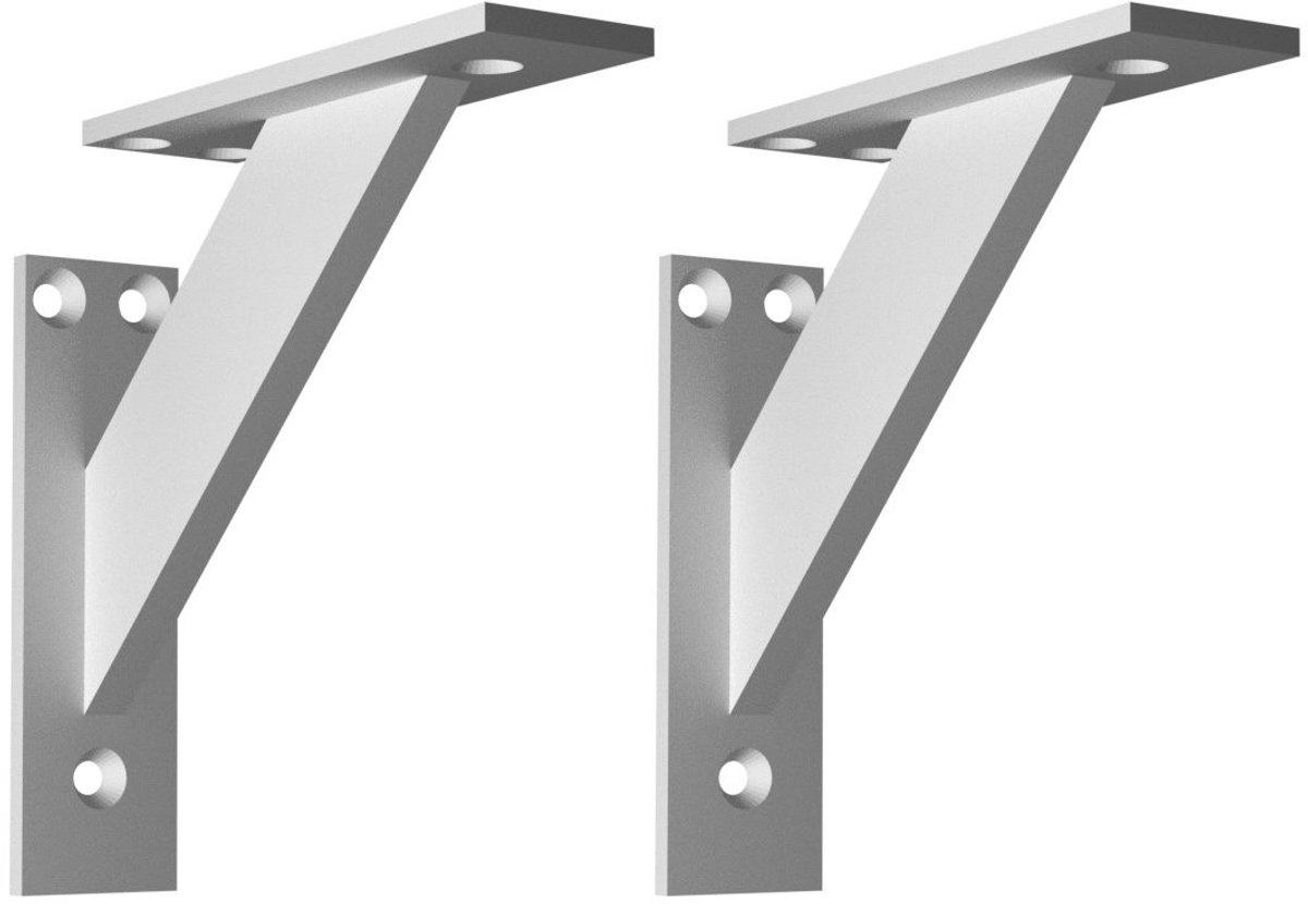 Omgoods - Decoratieve Wandplankhouder Aluminium Set van 2