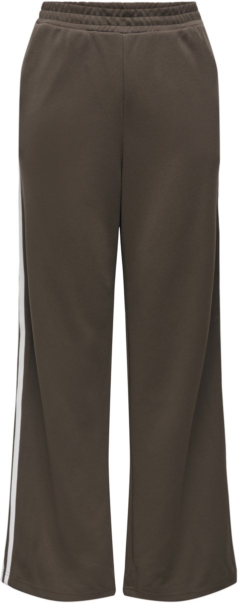 Only bruine dames broek   Straight fit   Steekzakken   Streep patroon   Elastische boord   Duurzaam Bruin L