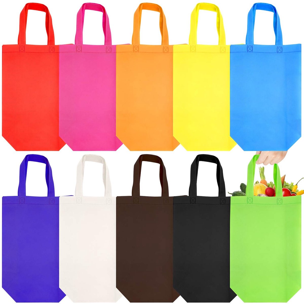 Omgoods - Set van 20 Herbruikbare Cadeautassen van Niet-Geweven Stof