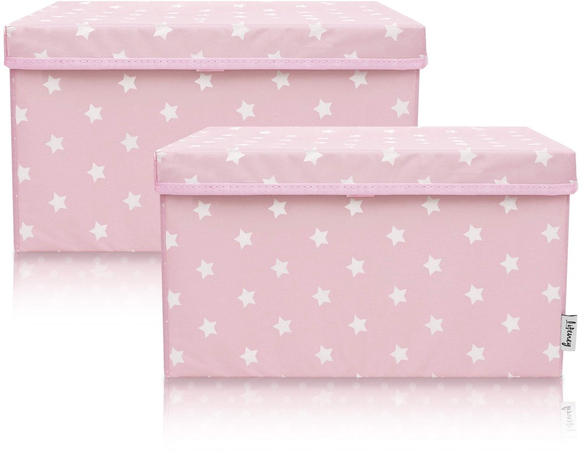 Omgoods - Set van 2 Opbergdozen voor Kinderen met Deksel
