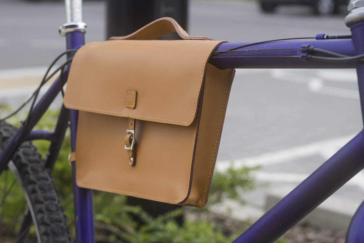 Omgoods - Klassieke Fietstas van Echt Leer voor Fiets