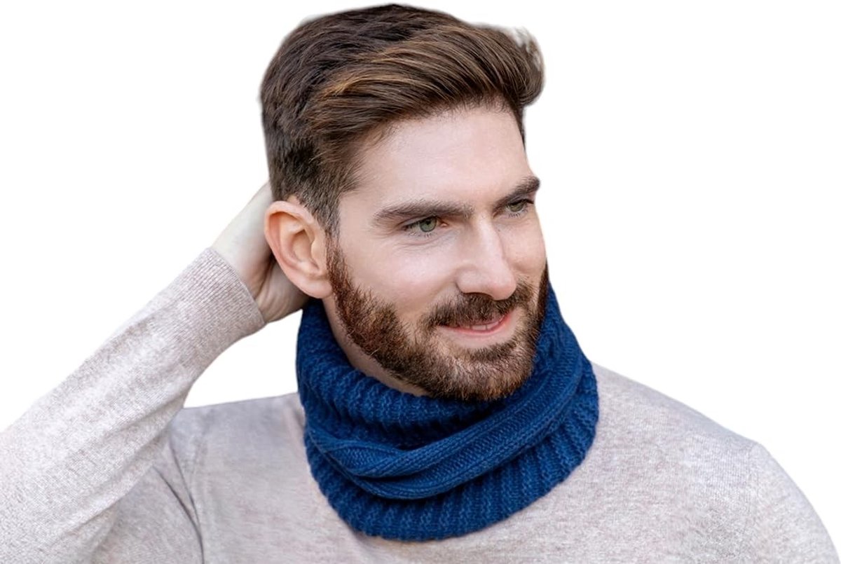 Omgoods - Unisex Kasjmier Sjaal in Blauw Melange voor Koude Dagen
